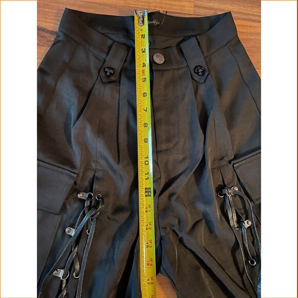NWT Devil Fashion Open Leg Gothic Punk Lace Up Cargo Pants XS - Picture 9 of 12